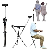 Amazon.co.jp: ステッキ チェア 折りたたみ 椅子 杖 耐荷重120㎏ 2way